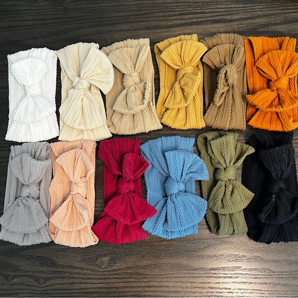Colorful Baby Bow Headbands Set